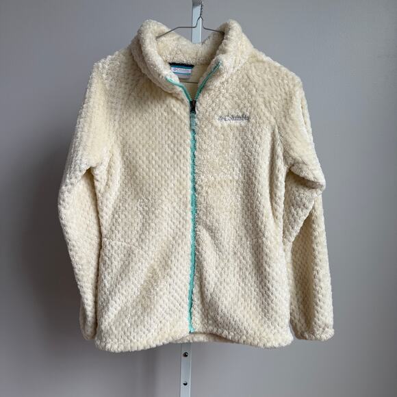 Columbia sz L (girls) cream‎ Fleece zip Jacket - Picture 1 of 8